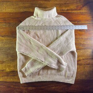 Happily Grey Ribbed Turtleneck Sweater Beige Cream Cozy